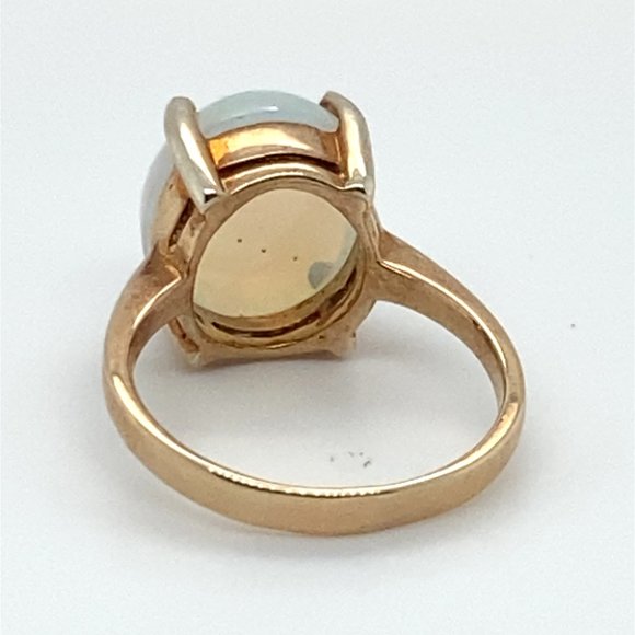 White Precious Opal 6.18ct Golden Rhodium Finish Solid 925 Sterling Silver Ring - Picture 5 of 6